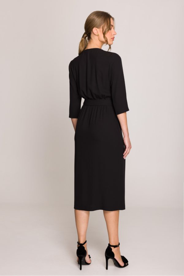 Black Daydress in Day Dresses with Spandex and Polyester