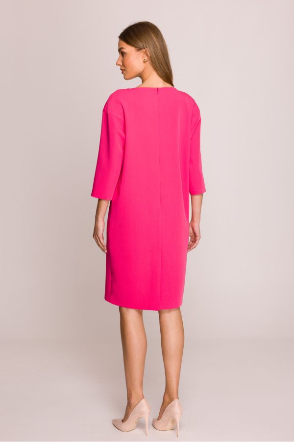 Pink Daydress in Day Dresses with Spandex, Polyester and Viscose