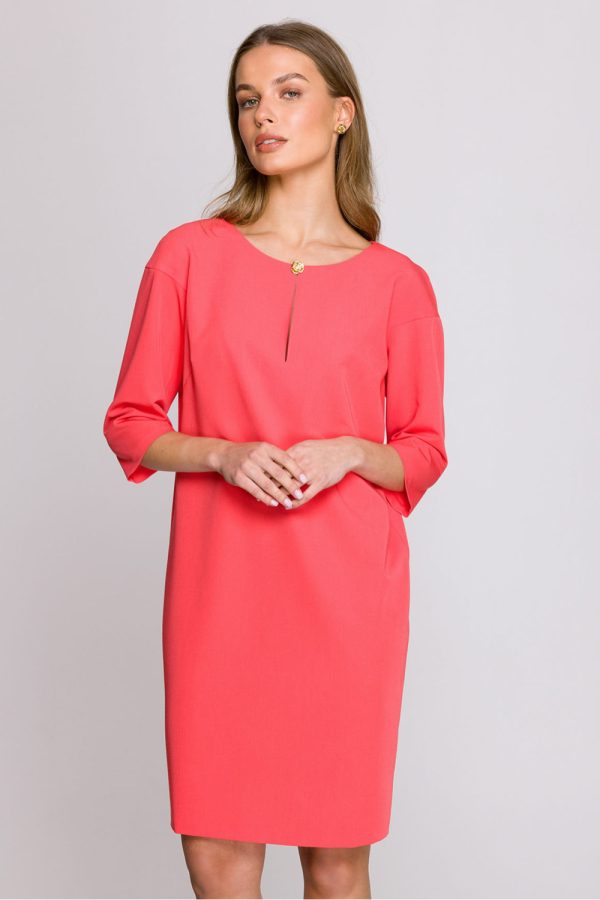 Red Daydress in Day Dresses with Spandex, Polyester and Viscose
