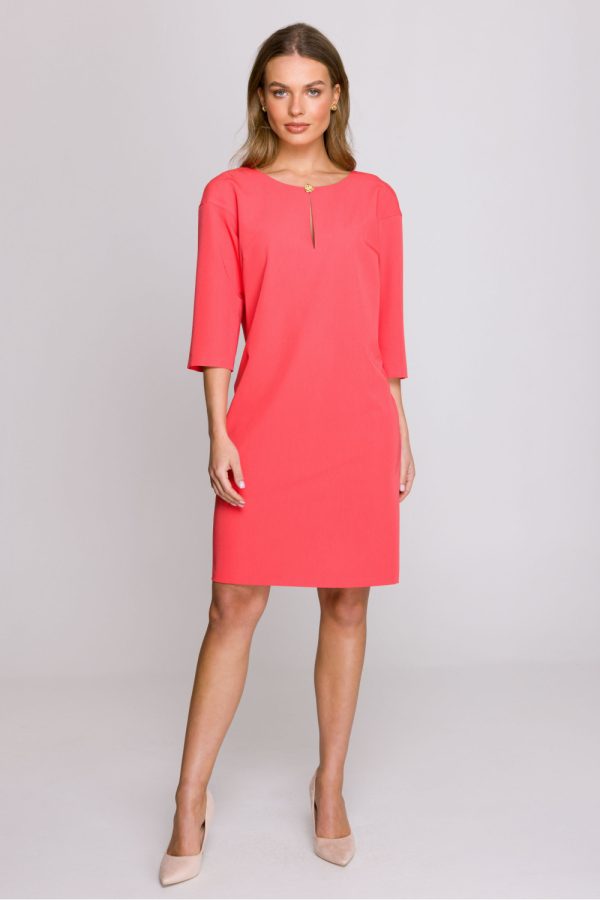 Red Daydress in Day Dresses with Spandex, Polyester and Viscose
