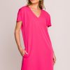 Pink Daydress in Day Dresses with Spandex, Polyester and Viscose