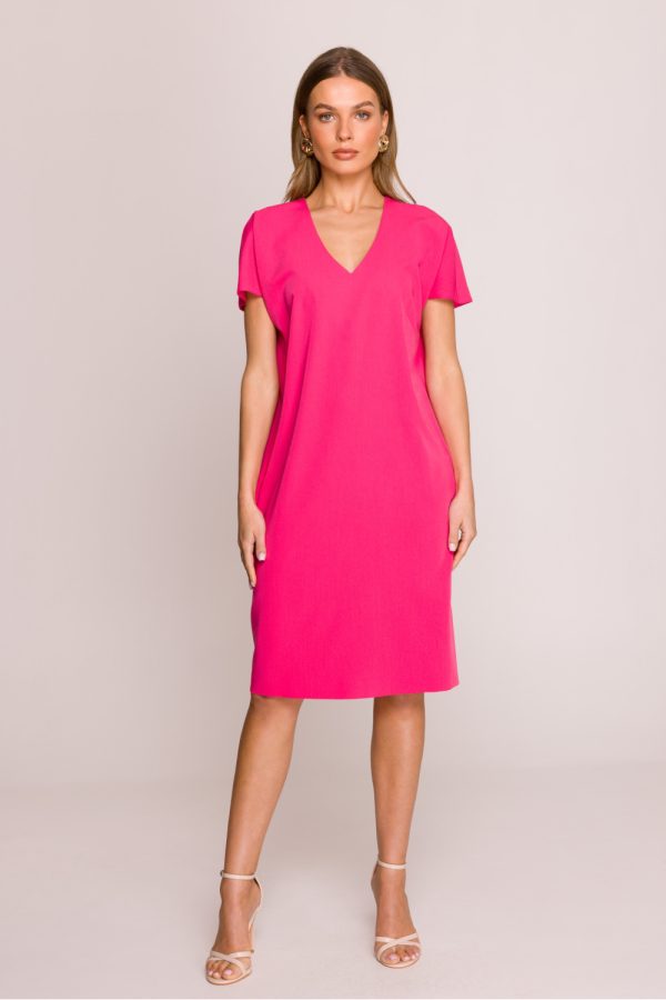 Pink Daydress in Day Dresses with Spandex, Polyester and Viscose