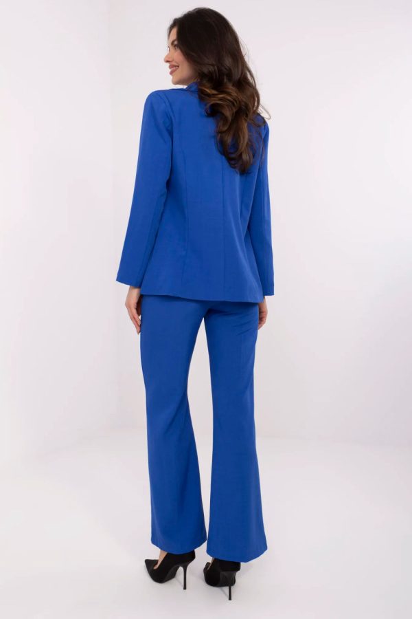 Blue Women Trousers in Pants, Trousers, Shorts with Spandex and Polyester
