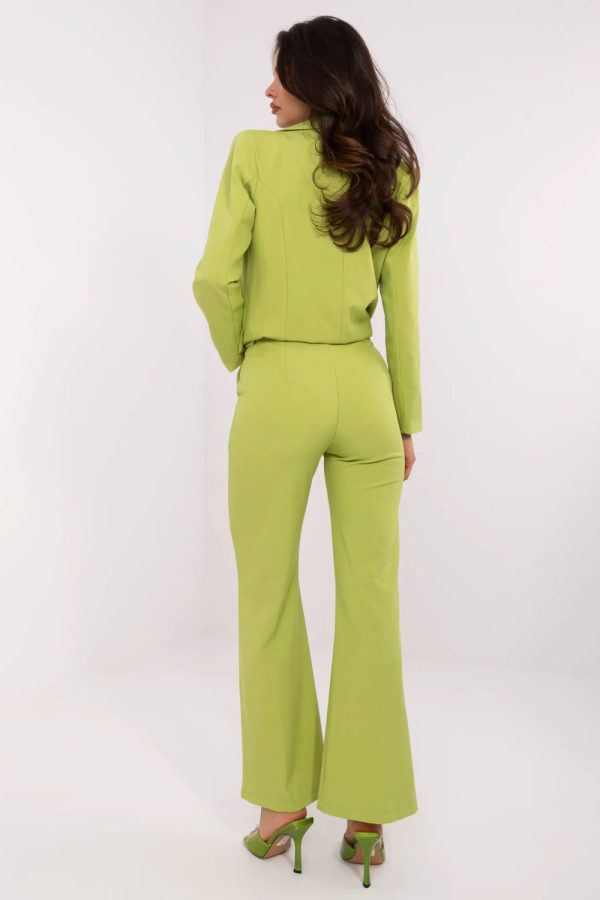 Green Women Trousers in Pants, Trousers, Shorts with Spandex and Polyester