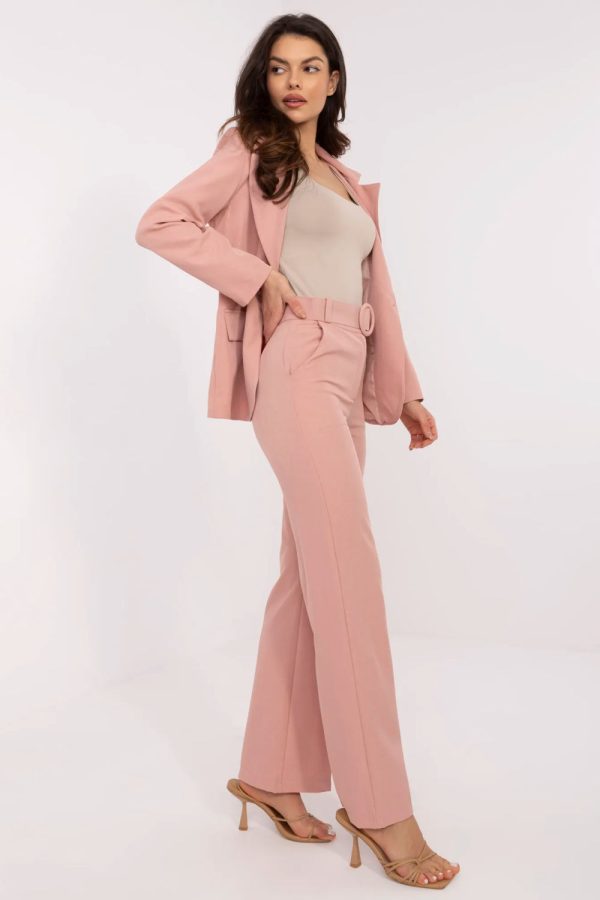Pink Women Trousers in Pants, Trousers, Shorts with Spandex and Polyester