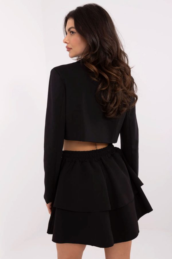 Black Short Skirt in Skirts with Cotton, Spandex and Viscose