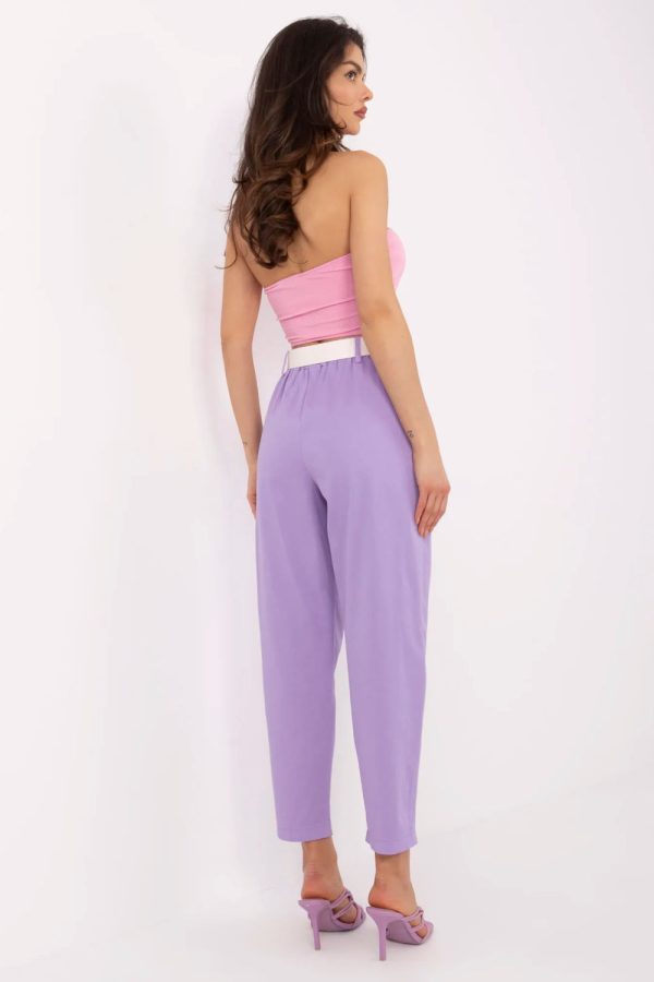 Violet Women Trousers in Pants, Trousers, Shorts with Cotton and Spandex