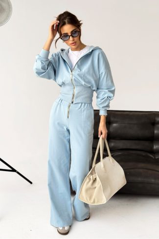 Blue Set in Pants, Trousers, Shorts with Cotton and Spandex