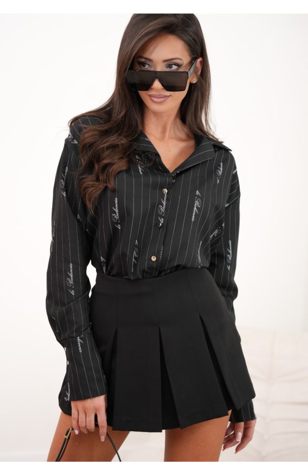 Black Long Sleeve Shirt in Shirts For Women with Cotton and Spandex