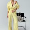 Yellow Set in Pants, Trousers, Shorts with Polyester and Viscose