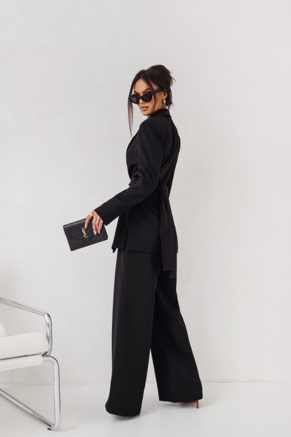 Black Set in Pants, Trousers, Shorts with Spandex and Viscose