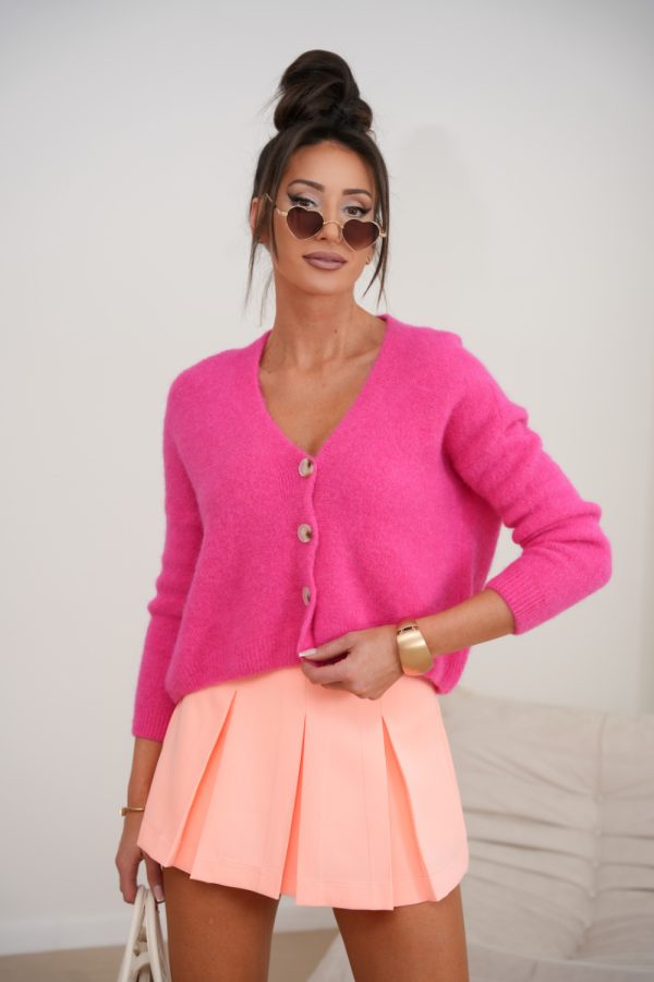 Orange Skort in Pants, Trousers, Shorts with Spandex and Viscose
