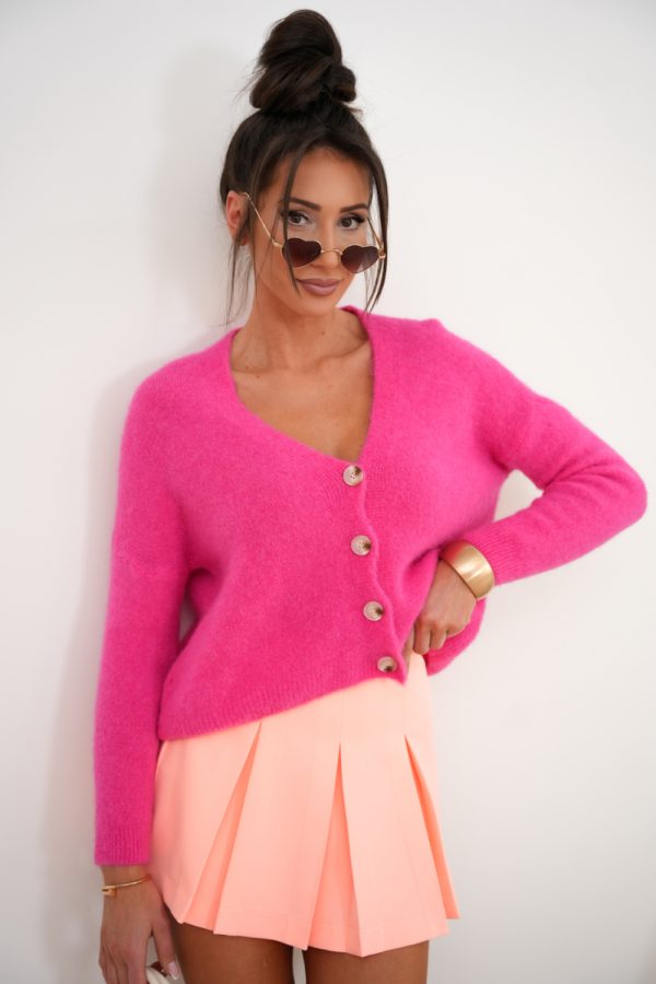 Orange Skort in Pants, Trousers, Shorts with Spandex and Viscose
