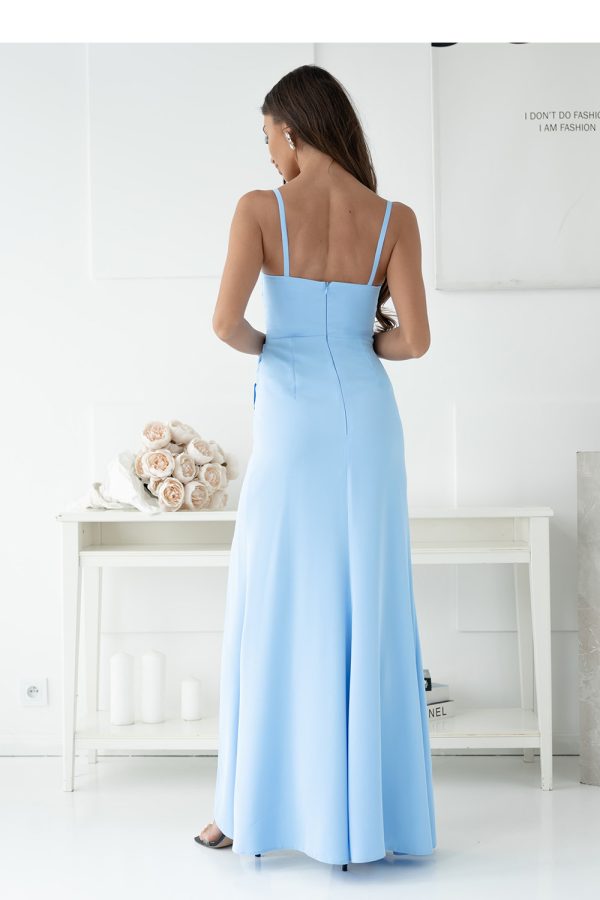 Blue Long Dress in Evening Dresses with Cotton, Spandex and Polyester