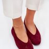 Red Ballet Flats in Ballet Flats, Ballet Pumps For Women with Fabric, Footbed and Heel Height