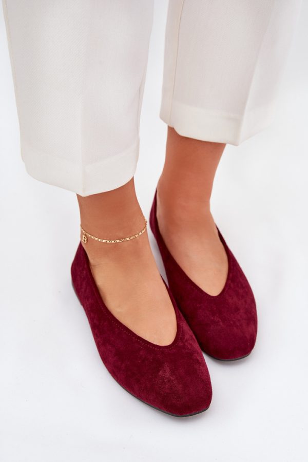 Red Ballet Flats in Ballet Flats, Ballet Pumps For Women with Fabric, Footbed and Heel Height
