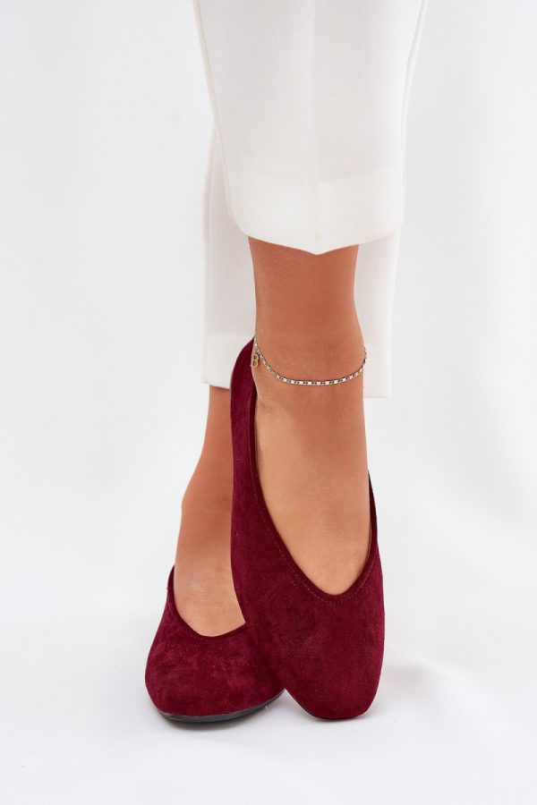 Red Ballet Flats in Ballet Flats, Ballet Pumps For Women with Fabric, Footbed and Heel Height