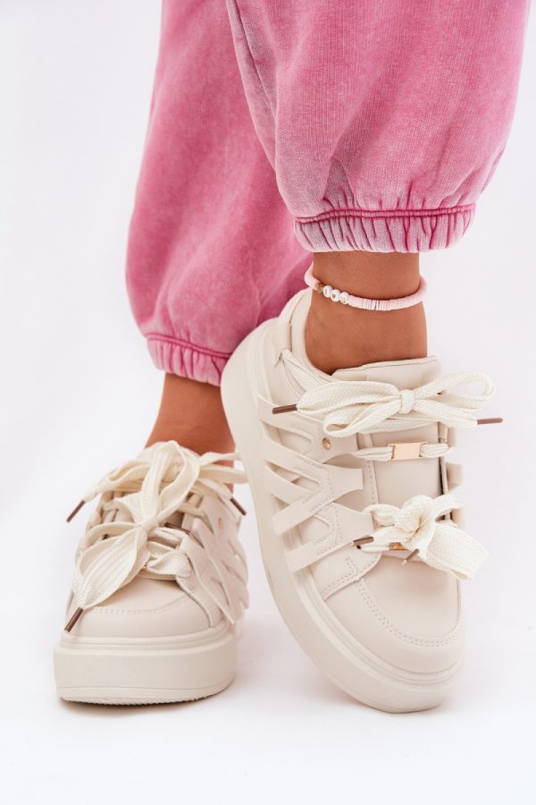 beige Platform sneakers model 209450 Step in style