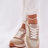 1067200.jpg Beige Platform Sneakers in Women`s Athletic Shoes, Trainers, Sneakers with Fabric, Footbed, Upper Height and Platform Height