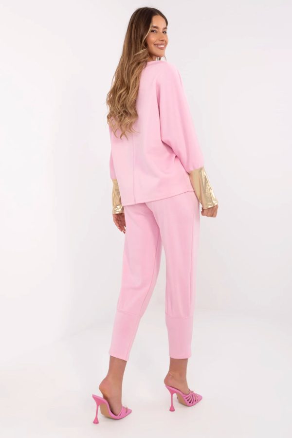 Pink Set in Pants, Trousers, Shorts with Spandex and Viscose