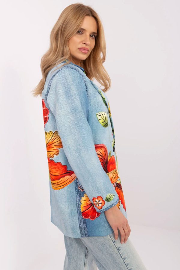 Blue Jacket in Jackets, Vests For Women with Polyester and Viscose