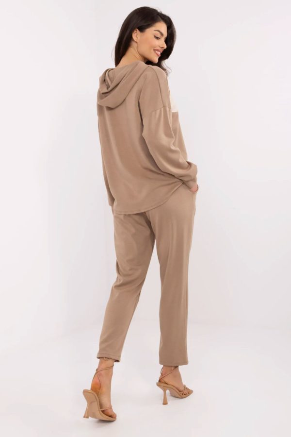 Beige Set in Pants, Trousers, Shorts with Cotton, Spandex and Viscose