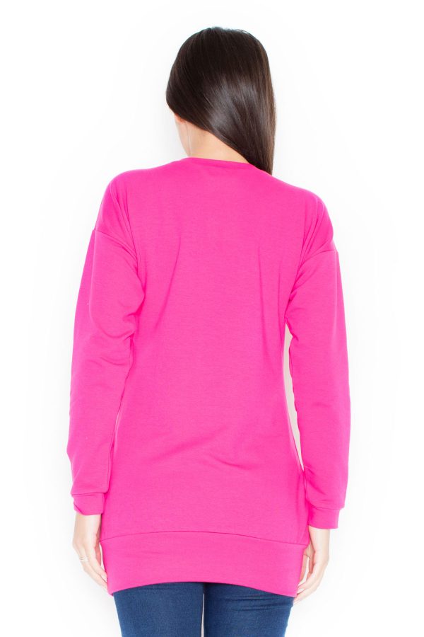 Pink Sweatshirt in Sweatshirts For Women with Cotton and Spandex