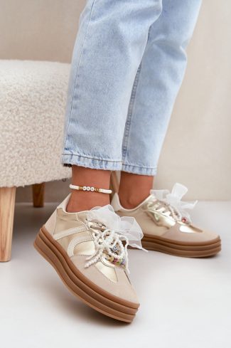 beige Sport Shoes model 209802 Step in style