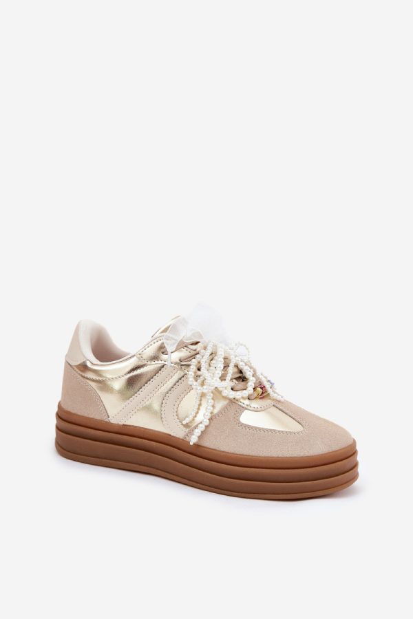 beige Sport Shoes model 209802 Step in style