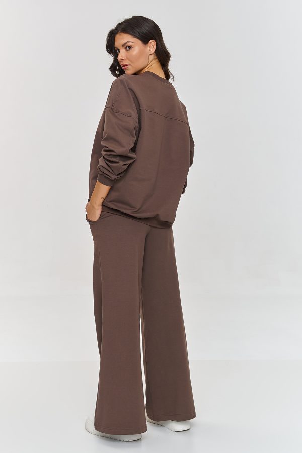 Brown Set in Pants, Trousers, Shorts with Cotton and Spandex