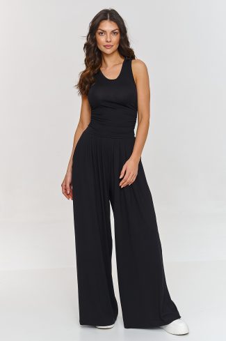 Black Set in Pants, Trousers, Shorts with Spandex and Viscose