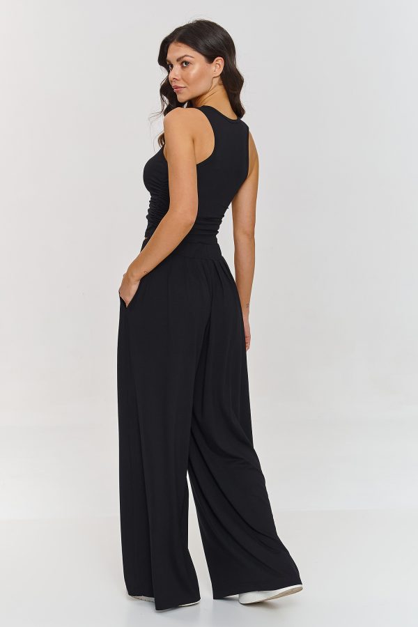 Black Set in Pants, Trousers, Shorts with Spandex and Viscose