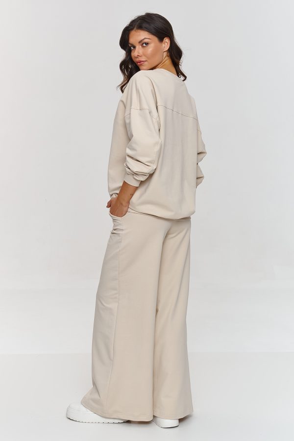 Beige Set in Pants, Trousers, Shorts with Cotton and Spandex