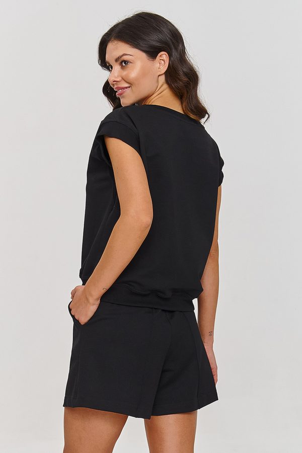 Black Set in Pants, Trousers, Shorts with Cotton and Spandex
