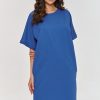Blue Daydress in Day Dresses with Cotton and Spandex