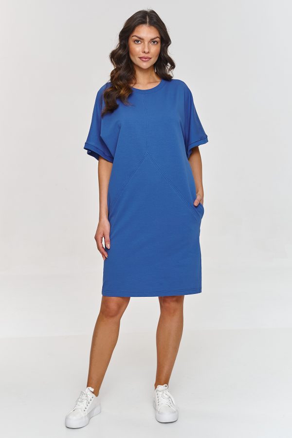 Blue Daydress in Day Dresses with Cotton and Spandex