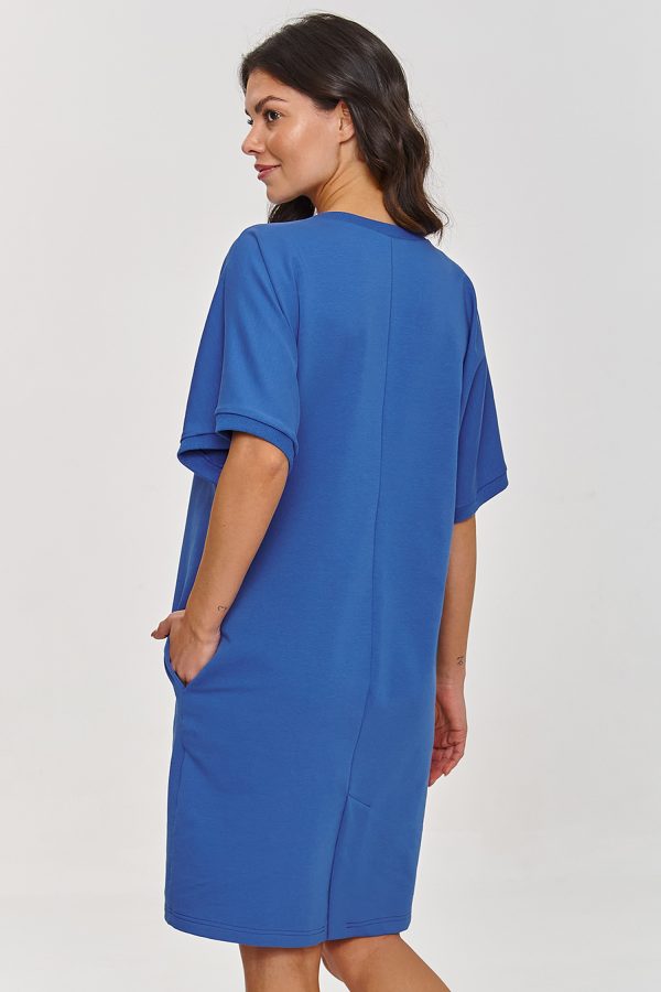 Blue Daydress in Day Dresses with Cotton and Spandex