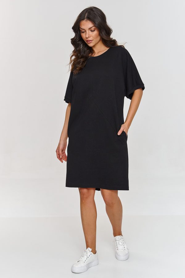 Black Daydress in Day Dresses with Cotton and Spandex