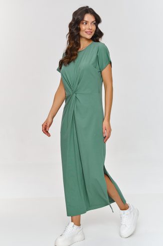 1068178 Green Daydress in Day Dresses with Cotton and Spandex