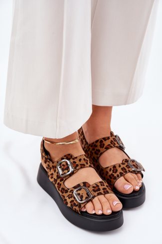 1068246.jpg Brown Sandals in Sandals & Flip-Flops For Women with Fabric, Footbed, Heel Height and Platform Height