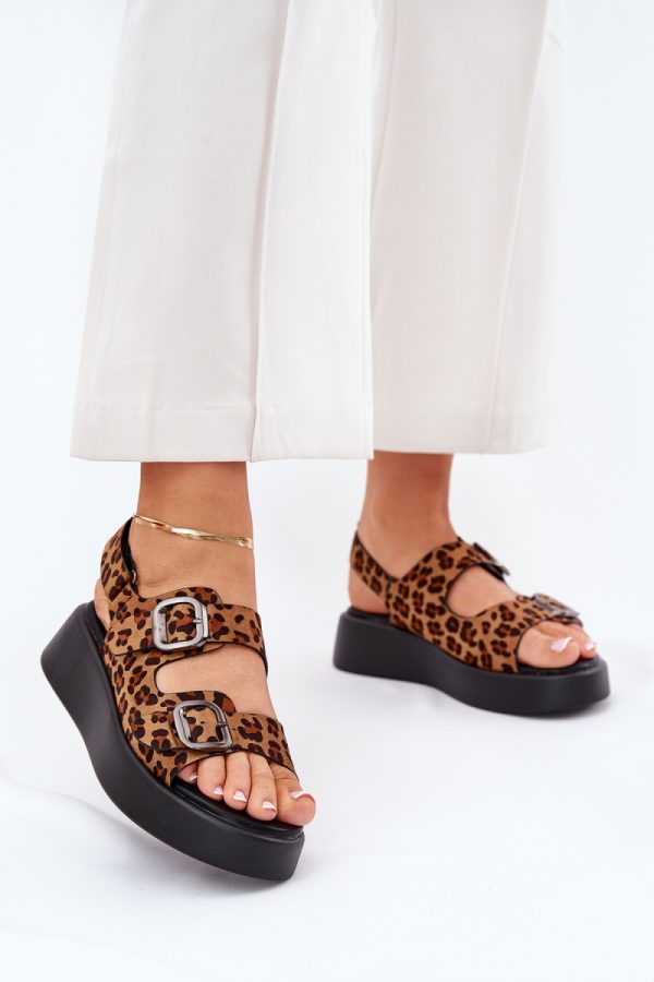 Brown Sandals in Sandals & Flip-Flops For Women with Fabric, Footbed, Heel Height and Platform Height