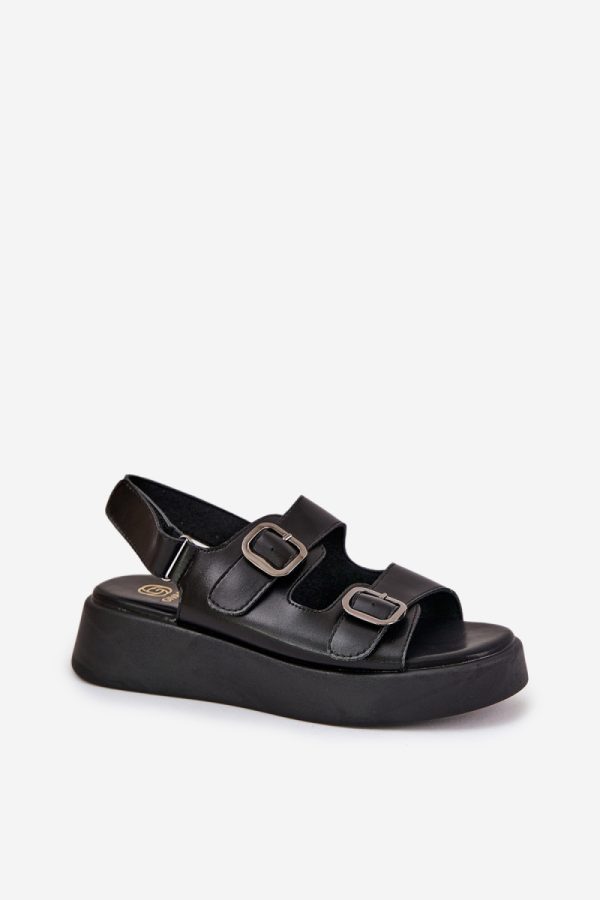 Black Sandals in Sandals & Flip-Flops For Women with Fabric, Footbed, Heel Height and Platform Height
