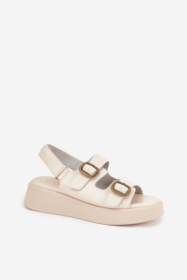 Beige Sandals in Sandals & Flip-Flops For Women with Fabric, Footbed, Heel Height and Platform Height