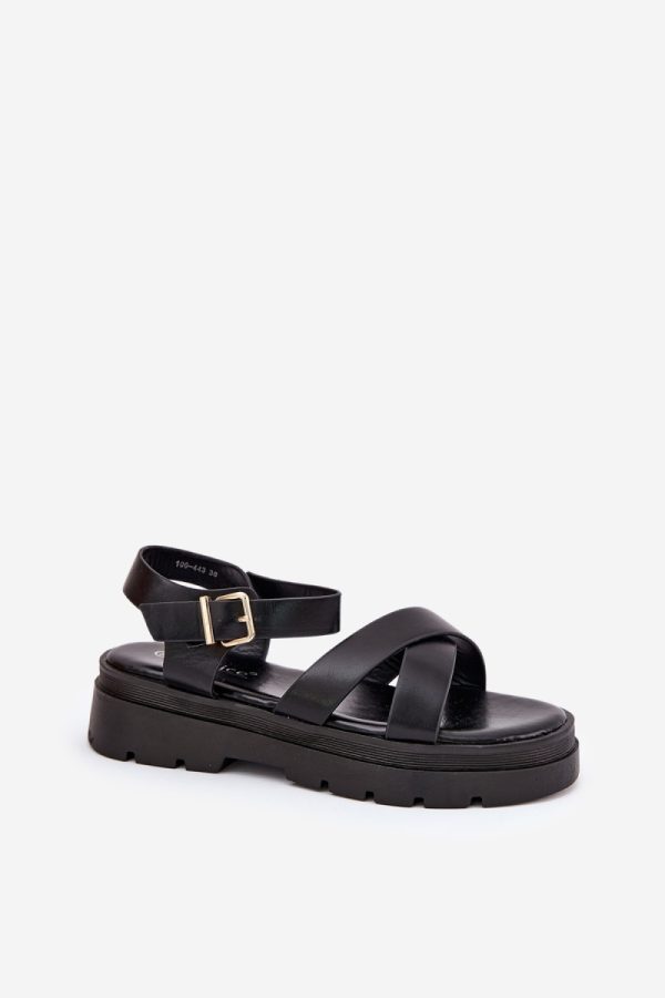 Black Platform Sandals in Sandals & Flip-Flops For Women with Fabric, Footbed and Platform Height