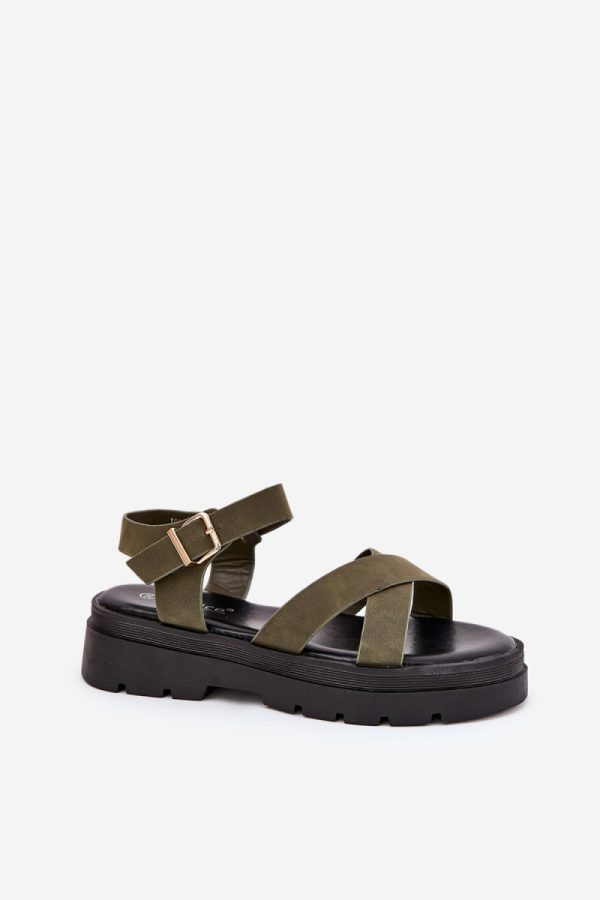 green Platform sandals model 209898 Step in style