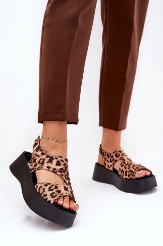Brown Buskin in Sandals & Flip-Flops For Women with Fabric, Footbed and Platform Height