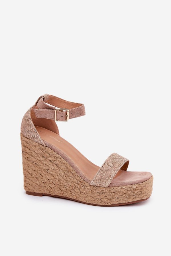 Beige Buskin in Sandals & Flip-Flops For Women with Fabric, Footbed, Heel Height and Platform Height