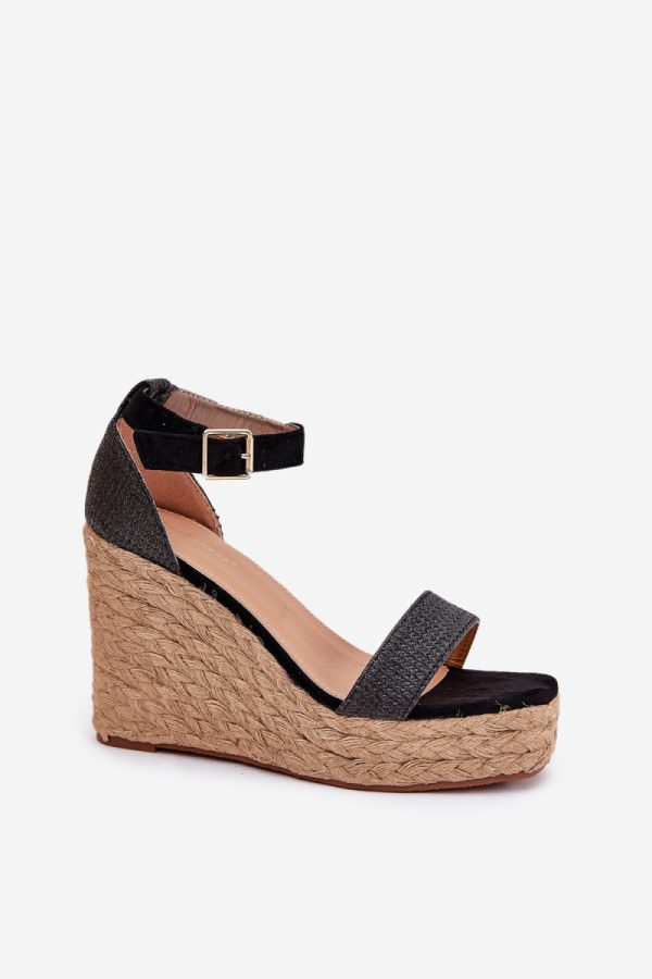 Black Buskin in Sandals & Flip-Flops For Women with Fabric, Footbed, Heel Height and Platform Height