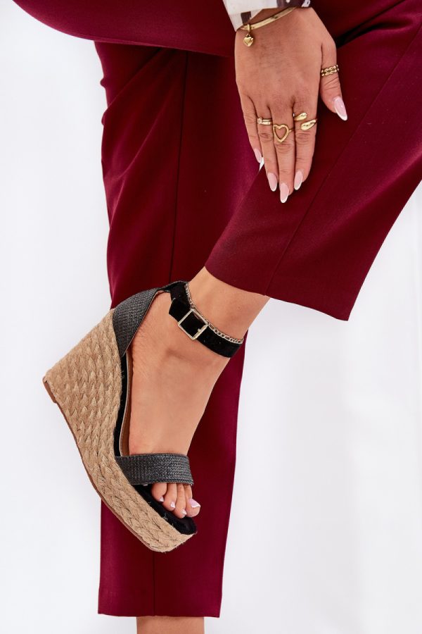 Black Buskin in Sandals & Flip-Flops For Women with Fabric, Footbed, Heel Height and Platform Height