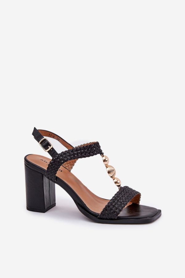 black Heel sandals model 209920 Step in style